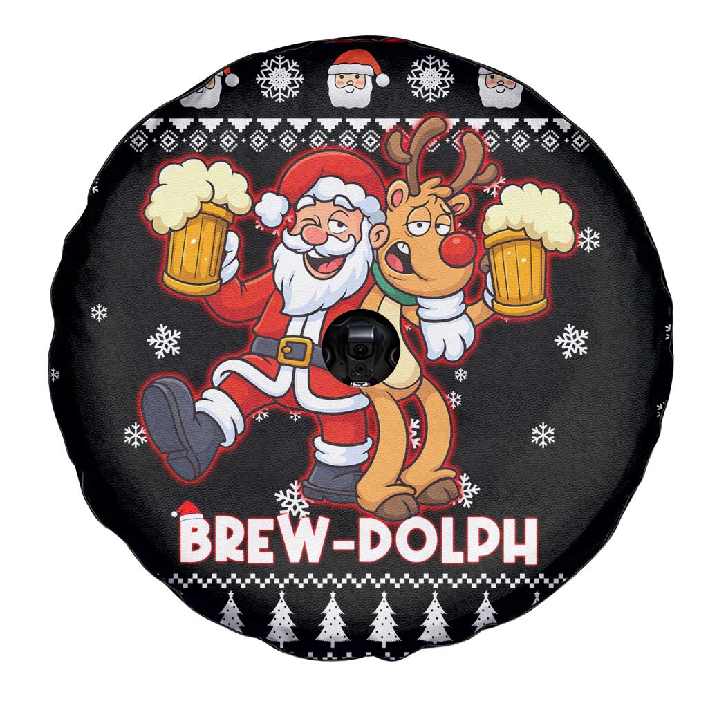 Christmas Brewdolph Reindeer Spare Tire Cover Xmas Holiday Patterns - Wonder Print Shop
