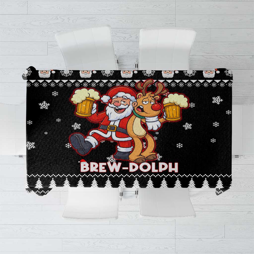 Christmas Brewdolph Reindeer Tablecloth Xmas Holiday Patterns - Wonder Print Shop