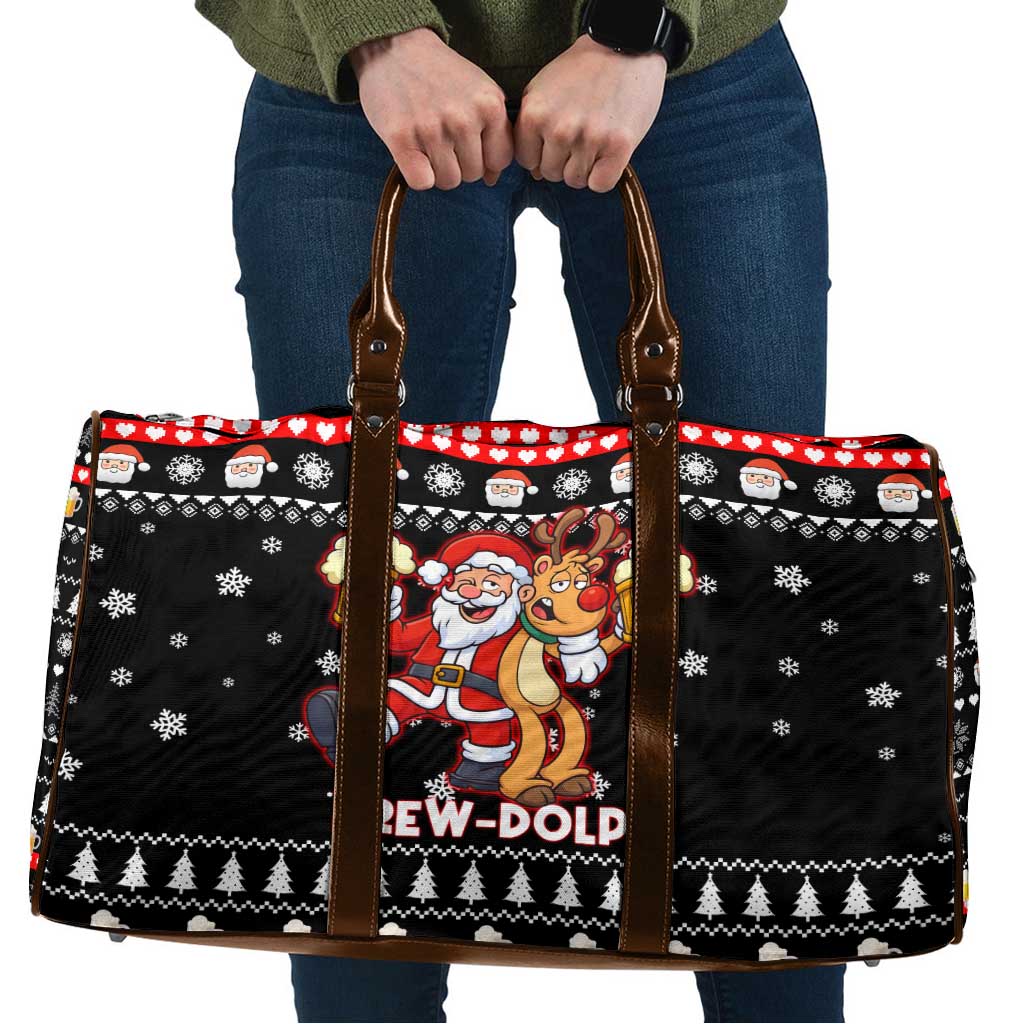 Christmas Brewdolph Reindeer Travel Bag Xmas Holiday Patterns - Wonder Print Shop