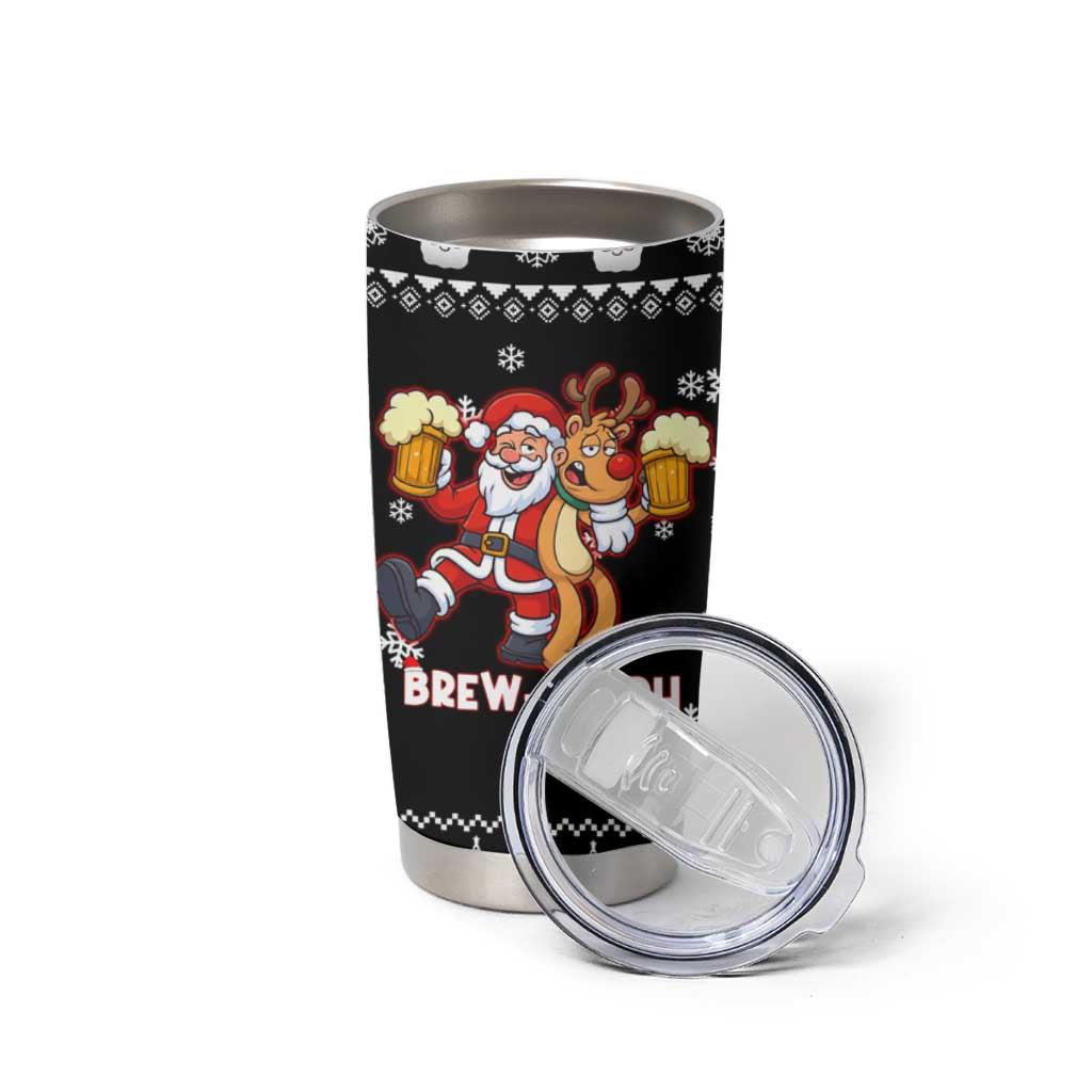 Christmas Brewdolph Reindeer Tumbler Cup Xmas Holiday Patterns - Wonder Print Shop