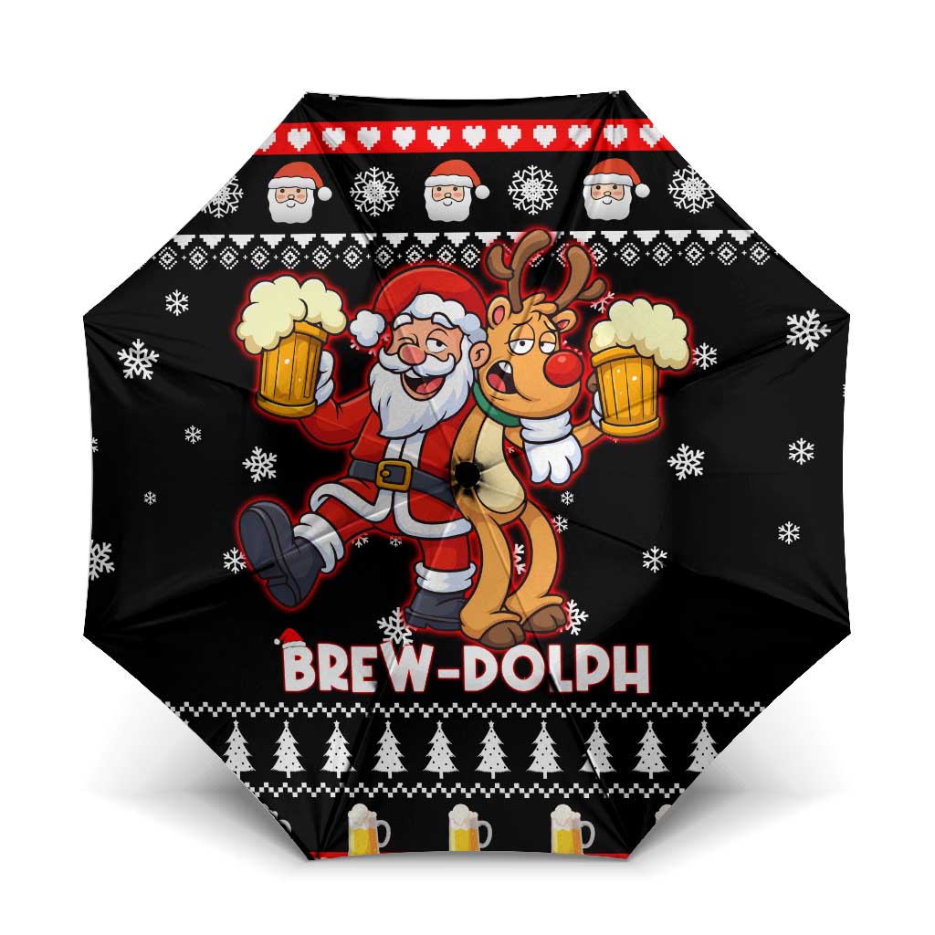 Christmas Brewdolph Reindeer Umbrella Xmas Holiday Patterns - Wonder Print Shop
