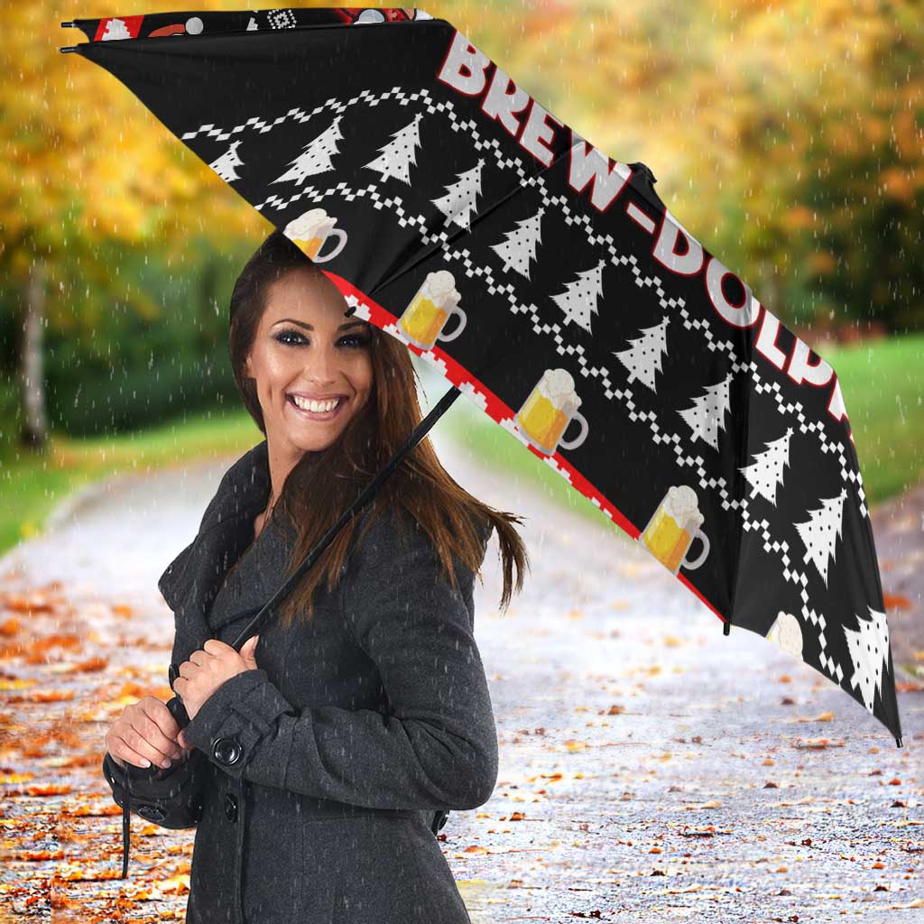 Christmas Brewdolph Reindeer Umbrella Xmas Holiday Patterns - Wonder Print Shop