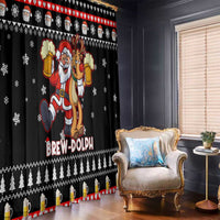 Christmas Brewdolph Reindeer Window Curtain Xmas Holiday Patterns - Wonder Print Shop