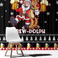 Christmas Brewdolph Reindeer Window Curtain Xmas Holiday Patterns - Wonder Print Shop