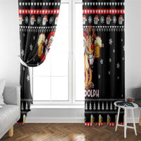 Christmas Brewdolph Reindeer Window Curtain Xmas Holiday Patterns - Wonder Print Shop