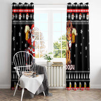 Christmas Brewdolph Reindeer Window Curtain Xmas Holiday Patterns - Wonder Print Shop