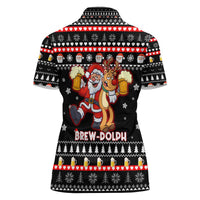 Christmas Brewdolph Reindeer Women Polo Shirt Xmas Holiday Patterns - Wonder Print Shop