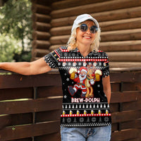 Christmas Brewdolph Reindeer Women Polo Shirt Xmas Holiday Patterns - Wonder Print Shop