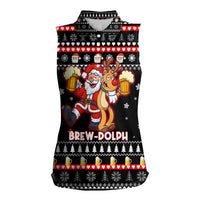 Christmas Brewdolph Reindeer Women Sleeveless Polo Shirt Xmas Holiday Patterns - Wonder Print Shop
