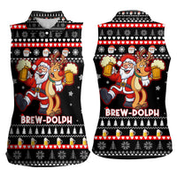 Christmas Brewdolph Reindeer Women Sleeveless Polo Shirt Xmas Holiday Patterns - Wonder Print Shop