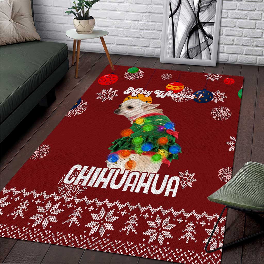 Chihuahua Dog Attitude Christmas Area Rug Xmas Holiday Patterns - Wonder Print Shop