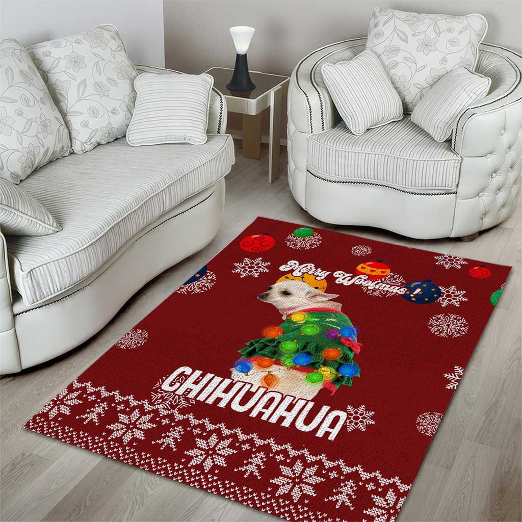 Chihuahua Dog Attitude Christmas Area Rug Xmas Holiday Patterns - Wonder Print Shop