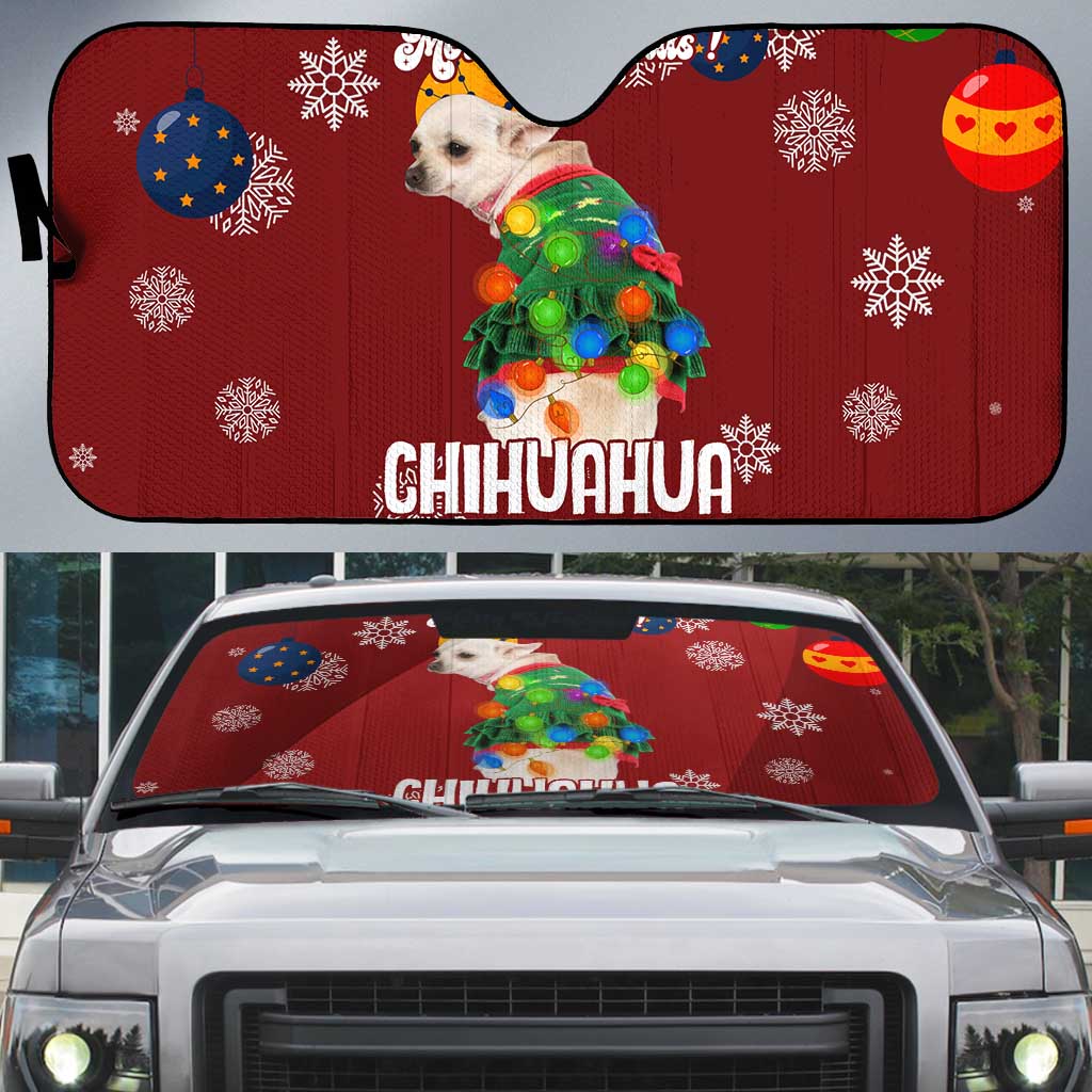 Chihuahua Dog Attitude Christmas Auto Sun Shade Xmas Holiday Patterns - Wonder Print Shop