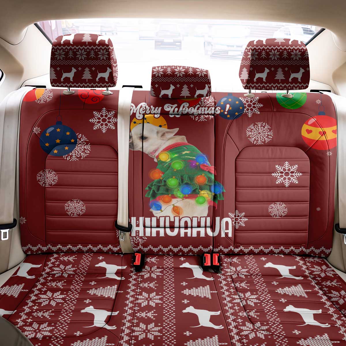 Chihuahua Dog Attitude Christmas Back Car Seat Cover Xmas Holiday Patterns - Wonder Print Shop