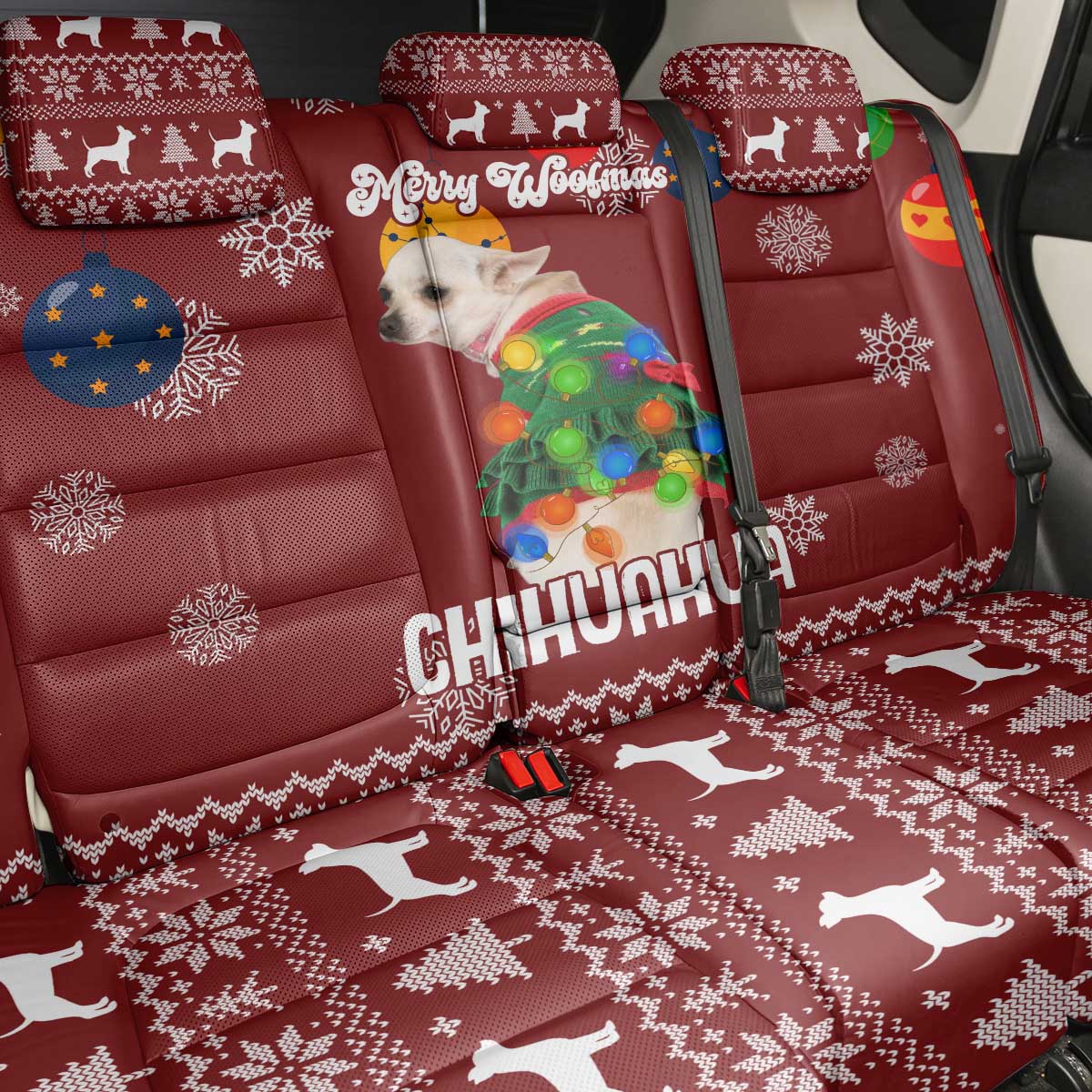 Chihuahua Dog Attitude Christmas Back Car Seat Cover Xmas Holiday Patterns - Wonder Print Shop