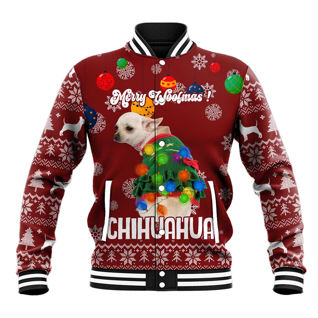 Chihuahua Dog Attitude Christmas Baseball Jacket Xmas Holiday Patterns - Wonder Print Shop