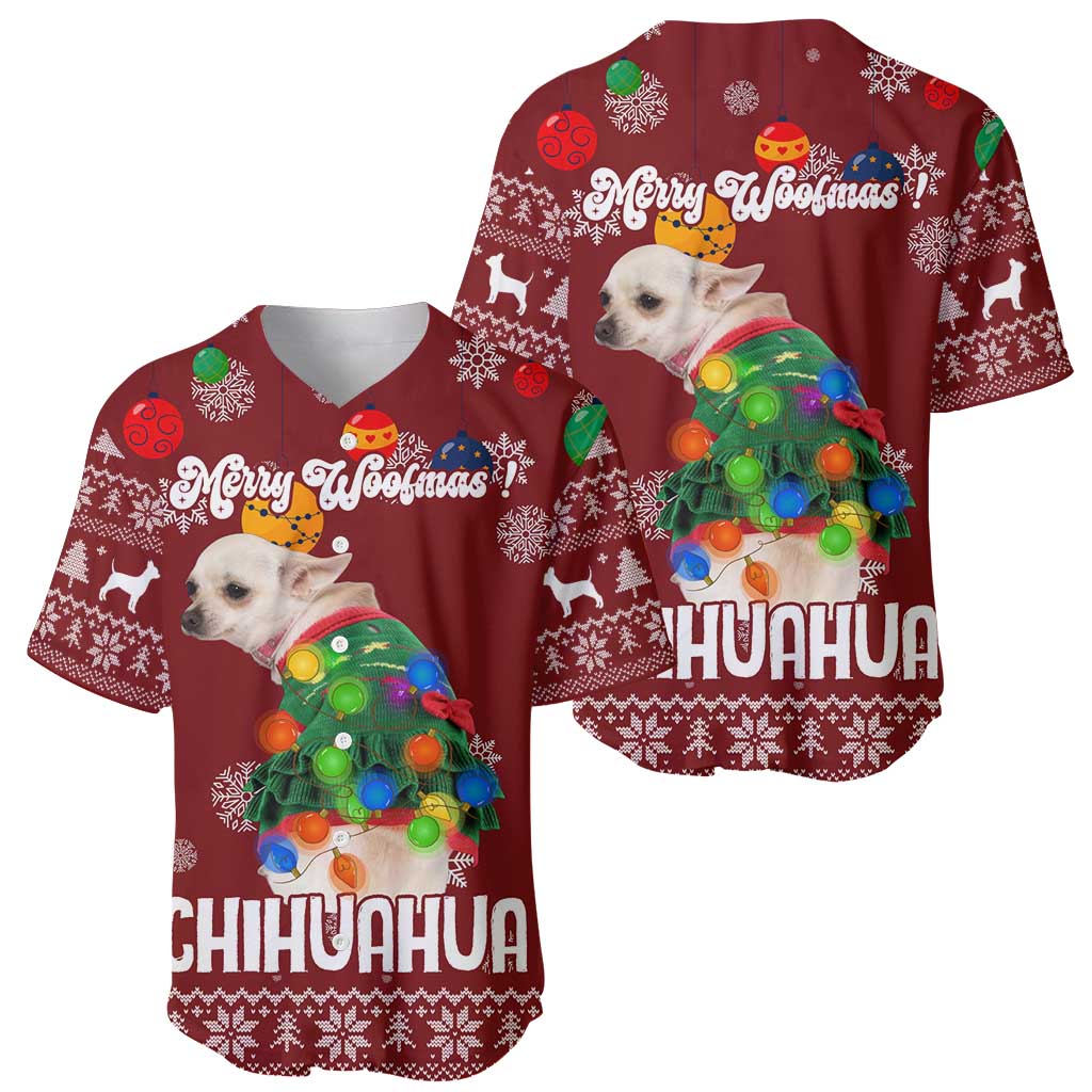Chihuahua Dog Attitude Christmas Baseball Jersey Xmas Holiday Patterns - Wonder Print Shop