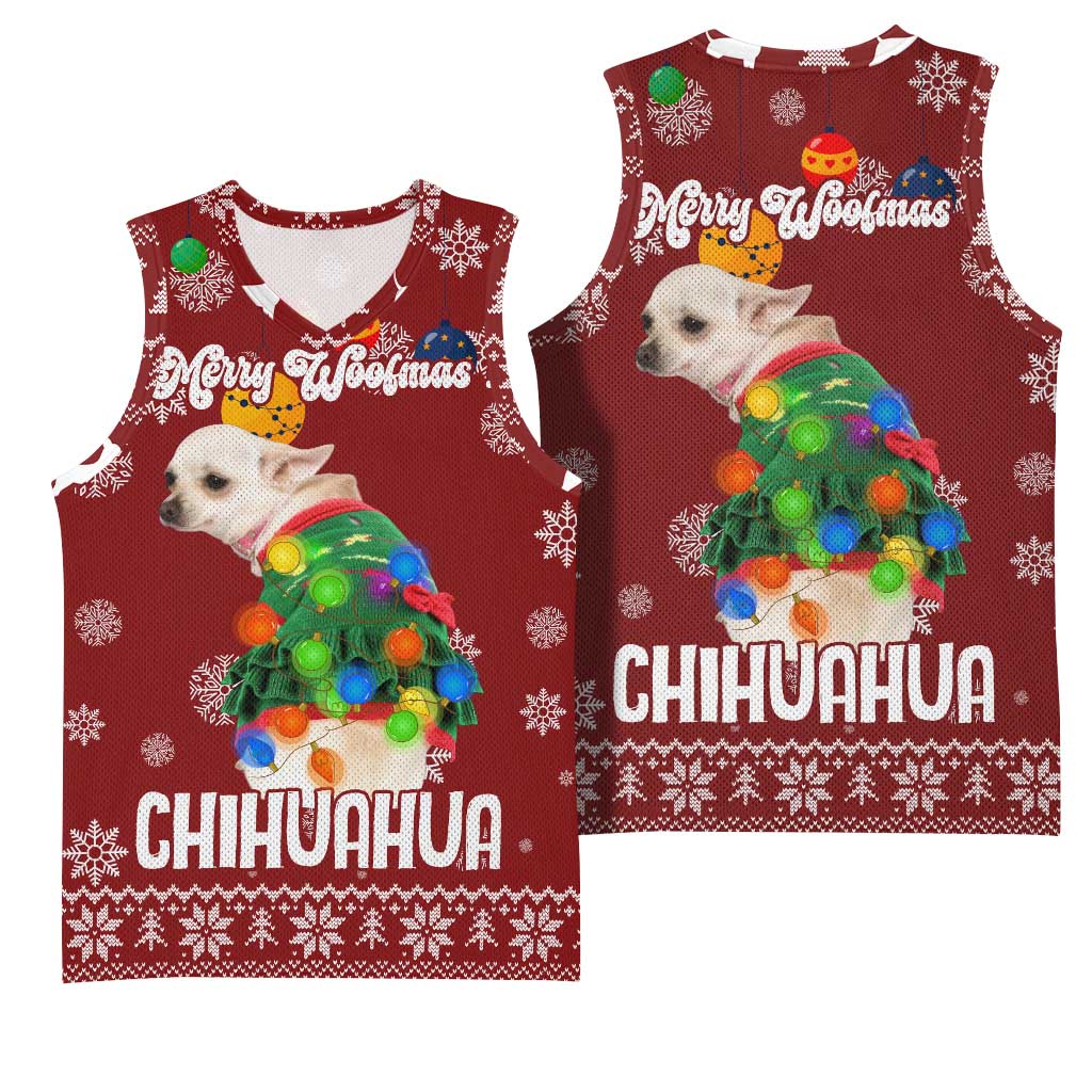 Chihuahua Dog Attitude Christmas Basketball Jersey Xmas Holiday Patterns - Wonder Print Shop