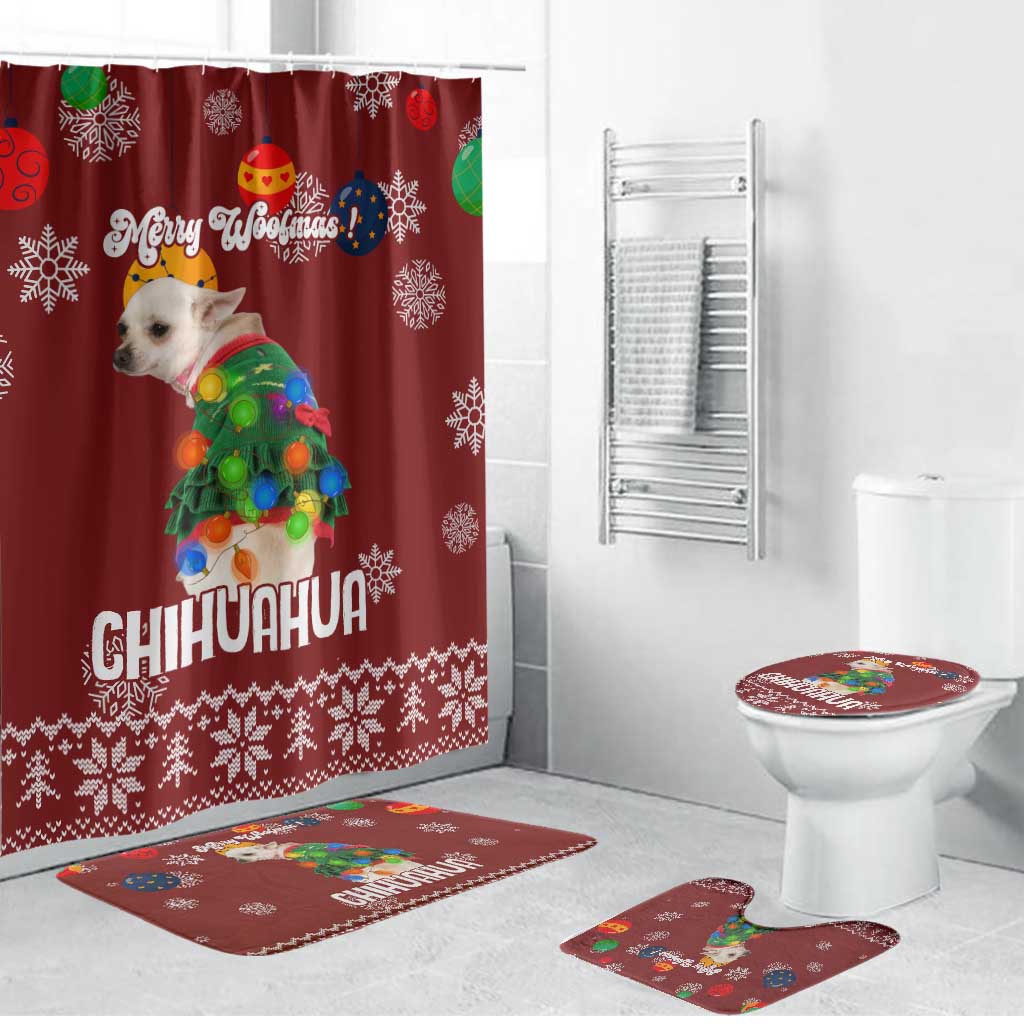 Chihuahua Dog Attitude Christmas Bathroom Set Xmas Holiday Patterns - Wonder Print Shop