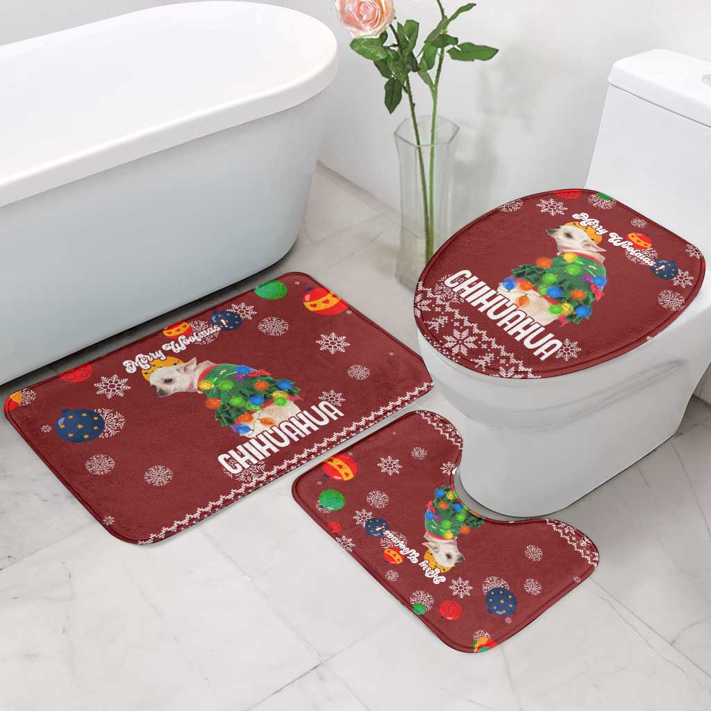Chihuahua Dog Attitude Christmas Bathroom Set Xmas Holiday Patterns - Wonder Print Shop