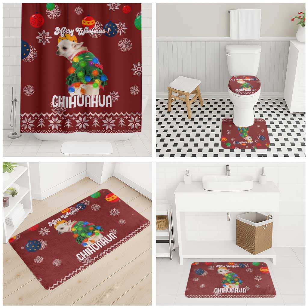 Chihuahua Dog Attitude Christmas Bathroom Set Xmas Holiday Patterns - Wonder Print Shop
