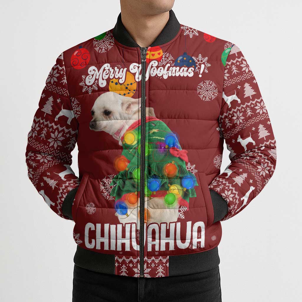 Chihuahua Dog Attitude Christmas Bomber Puffer Jacket Xmas Holiday Patterns - Wonder Print Shop