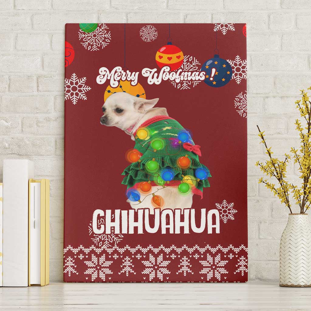 Chihuahua Dog Attitude Christmas Canvas Wall Art Xmas Holiday Patterns - Wonder Print Shop