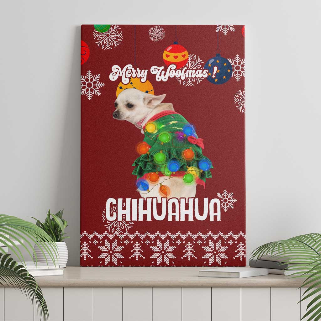 Chihuahua Dog Attitude Christmas Canvas Wall Art Xmas Holiday Patterns - Wonder Print Shop