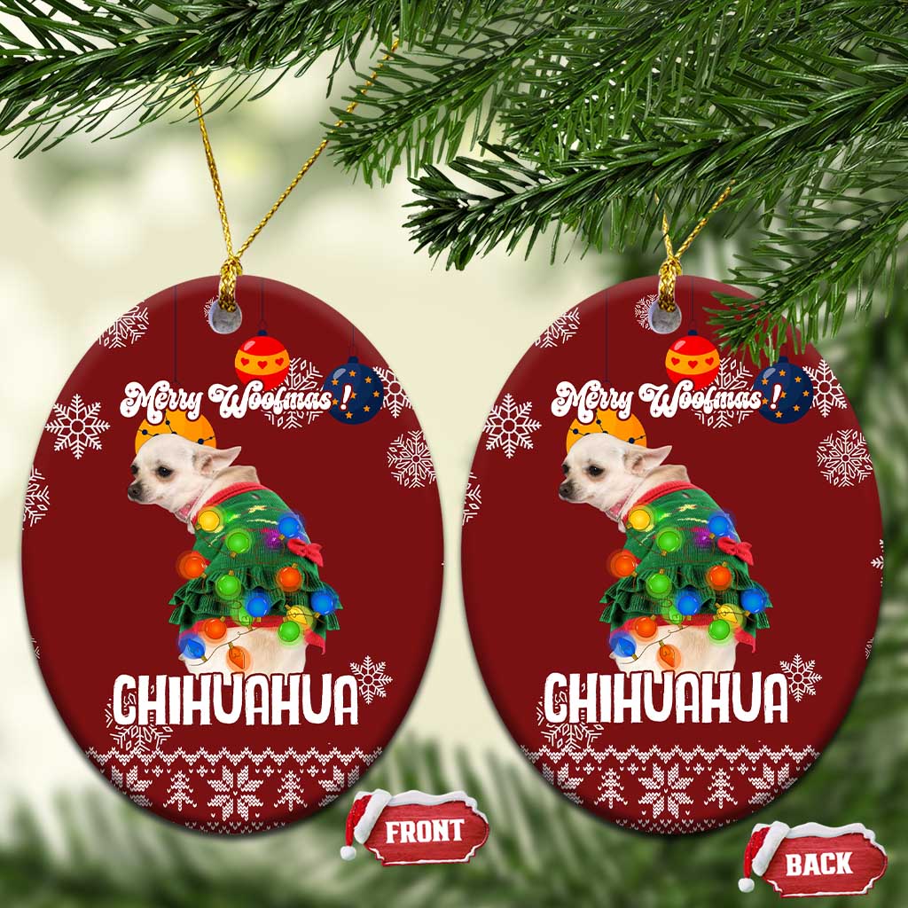 Chihuahua Dog Attitude Christmas Ceramic Ornament Xmas Holiday Patterns - Wonder Print Shop