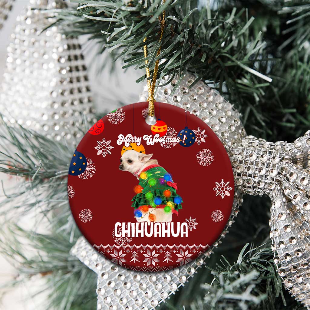 Chihuahua Dog Attitude Christmas Ceramic Ornament Xmas Holiday Patterns - Wonder Print Shop