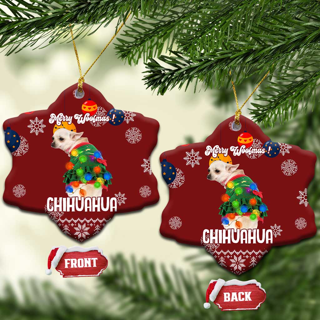 Chihuahua Dog Attitude Christmas Ceramic Ornament Xmas Holiday Patterns - Wonder Print Shop