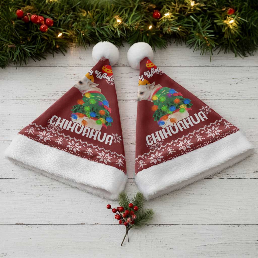 Chihuahua Dog Attitude Christmas Santa Hat Xmas Holiday Patterns - Wonder Print Shop