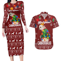 Chihuahua Dog Attitude Christmas Couples Matching Long Sleeve Bodycon Dress and Hawaiian Shirt Xmas Holiday Patterns - Wonder Print Shop