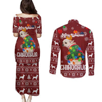 Chihuahua Dog Attitude Christmas Couples Matching Puletasi and Long Sleeve Button Shirt Xmas Holiday Patterns - Wonder Print Shop