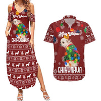 Chihuahua Dog Attitude Christmas Couples Matching Summer Maxi Dress and Hawaiian Shirt Xmas Holiday Patterns - Wonder Print Shop