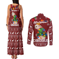 Chihuahua Dog Attitude Christmas Couples Matching Tank Maxi Dress and Long Sleeve Button Shirt Xmas Holiday Patterns - Wonder Print Shop