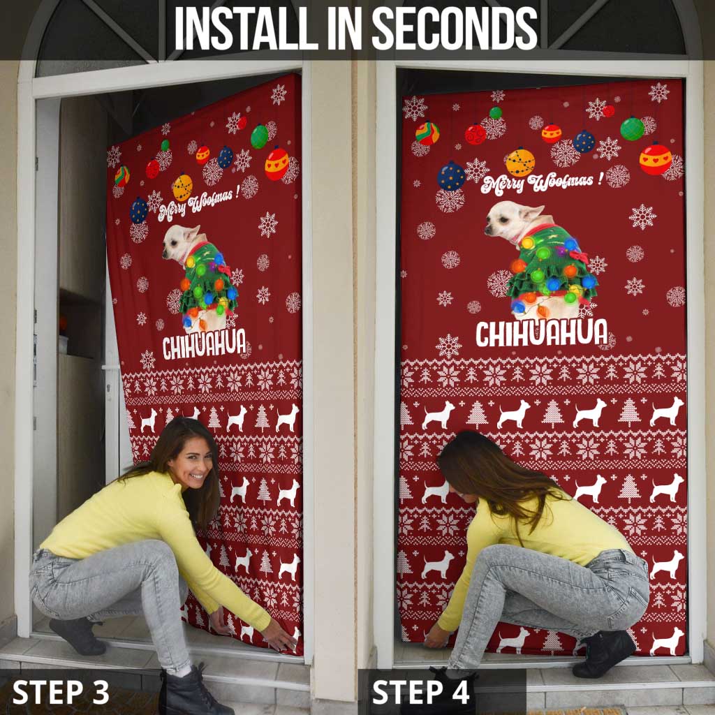 Chihuahua Dog Attitude Christmas Door Cover Xmas Holiday Patterns - Wonder Print Shop