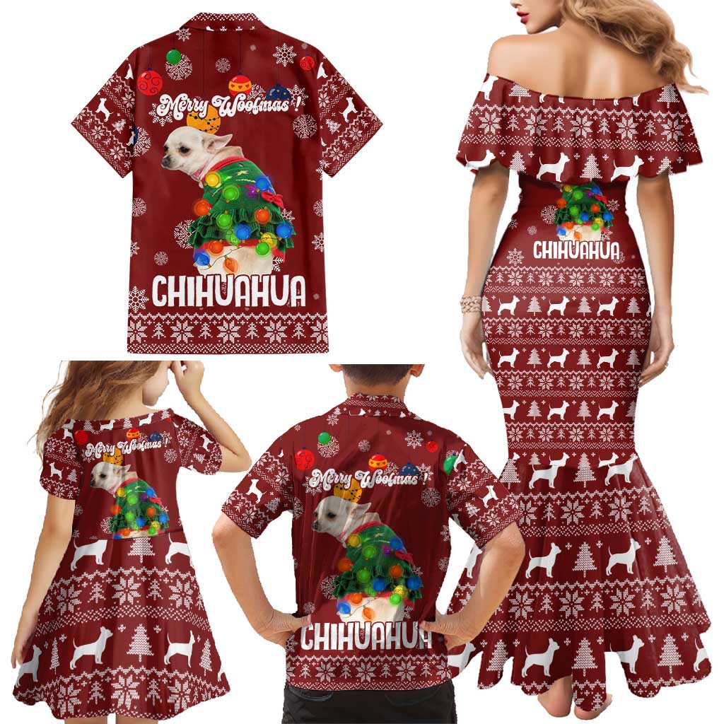 Chihuahua Dog Attitude Christmas Family Matching Mermaid Dress and Hawaiian Shirt Xmas Holiday Patterns - Wonder Print Shop