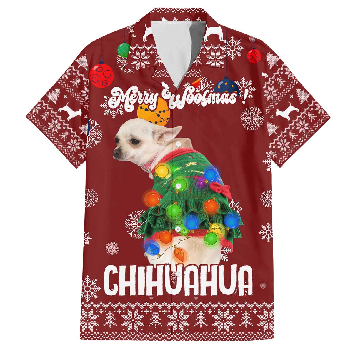 Chihuahua Dog Attitude Christmas Family Matching Off The Shoulder Long Sleeve Dress and Hawaiian Shirt Xmas Holiday Patterns - Wonder Print Shop