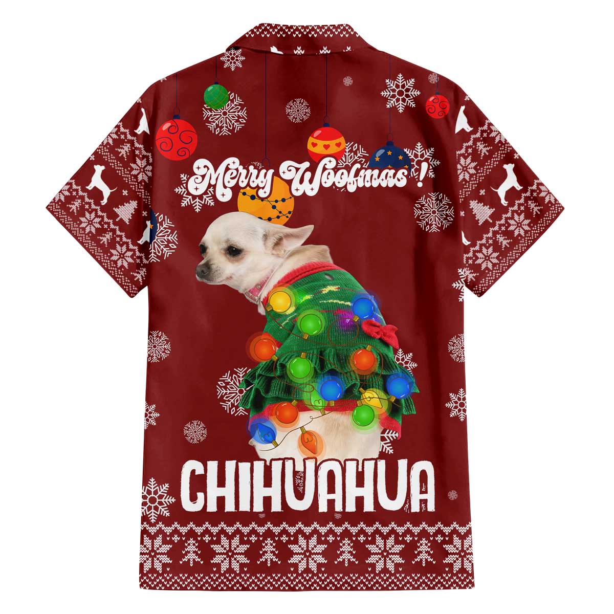 Chihuahua Dog Attitude Christmas Family Matching Off The Shoulder Long Sleeve Dress and Hawaiian Shirt Xmas Holiday Patterns - Wonder Print Shop