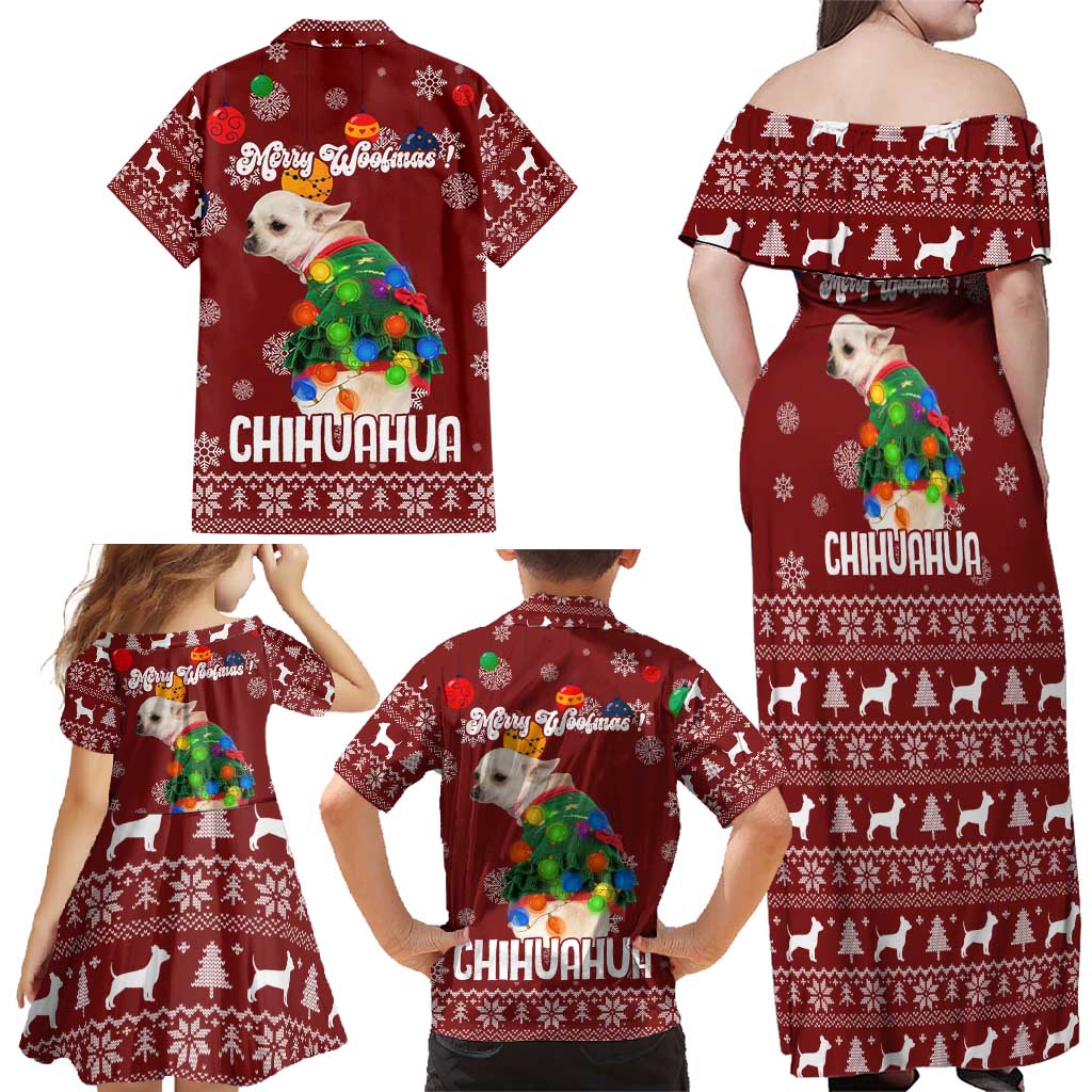 Chihuahua Dog Attitude Christmas Family Matching Off Shoulder Maxi Dress and Hawaiian Shirt Xmas Holiday Patterns - Wonder Print Shop