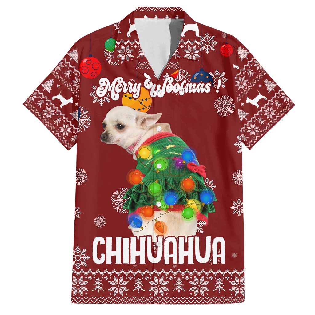 Chihuahua Dog Attitude Christmas Family Matching Off Shoulder Maxi Dress and Hawaiian Shirt Xmas Holiday Patterns - Wonder Print Shop