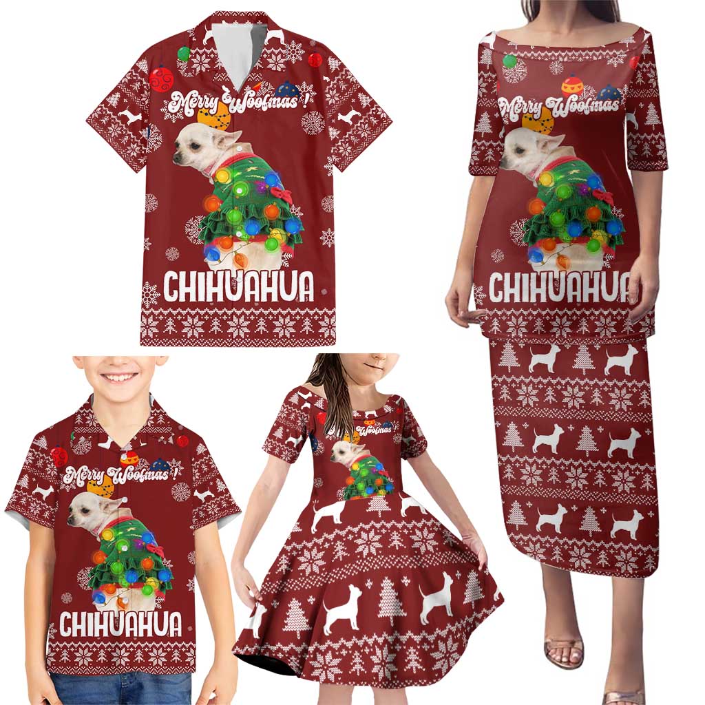 Chihuahua Dog Attitude Christmas Family Matching Puletasi and Hawaiian Shirt Xmas Holiday Patterns - Wonder Print Shop