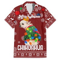 Chihuahua Dog Attitude Christmas Family Matching Short Sleeve Bodycon Dress and Hawaiian Shirt Xmas Holiday Patterns - Wonder Print Shop