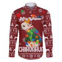 Chihuahua Dog Attitude Christmas Family Matching Short Sleeve Bodycon Dress and Hawaiian Shirt Xmas Holiday Patterns - Wonder Print Shop