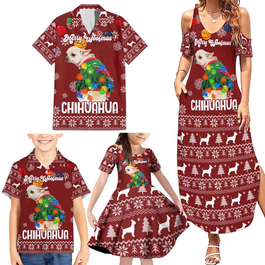 Chihuahua Dog Attitude Christmas Family Matching Summer Maxi Dress and Hawaiian Shirt Xmas Holiday Patterns - Wonder Print Shop