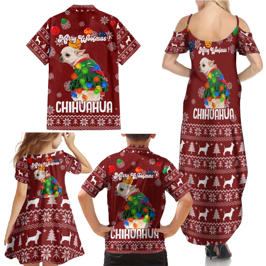 Chihuahua Dog Attitude Christmas Family Matching Summer Maxi Dress and Hawaiian Shirt Xmas Holiday Patterns - Wonder Print Shop