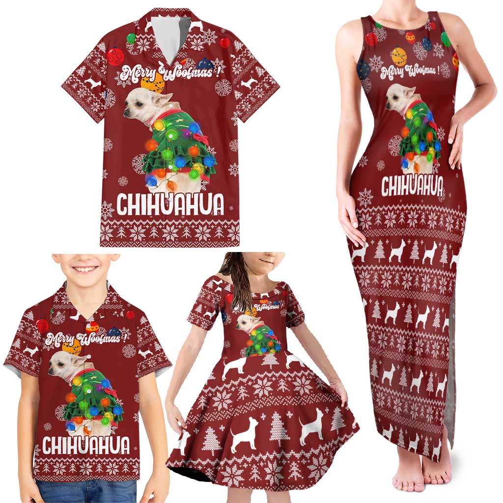 Chihuahua Dog Attitude Christmas Family Matching Tank Maxi Dress and Hawaiian Shirt Xmas Holiday Patterns - Wonder Print Shop