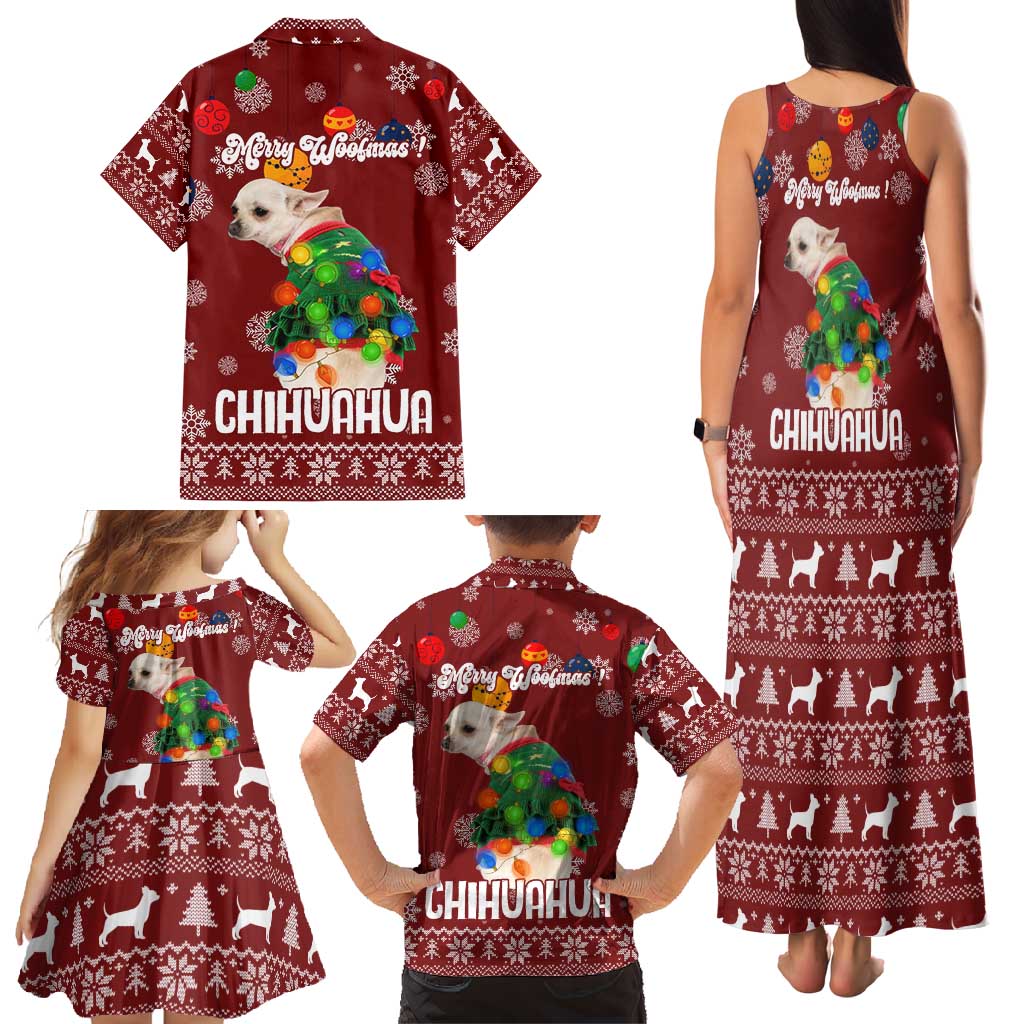 Chihuahua Dog Attitude Christmas Family Matching Tank Maxi Dress and Hawaiian Shirt Xmas Holiday Patterns - Wonder Print Shop