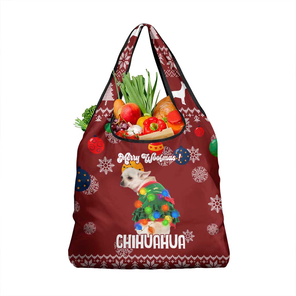 Chihuahua Dog Attitude Christmas Grocery Bag Xmas Holiday Patterns - Wonder Print Shop
